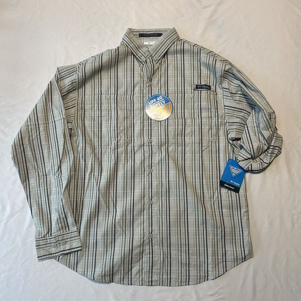 NWT Columbia PFG Super Crystal Springs Shirt Mens M Omni-Wick UPF 40 Fishing